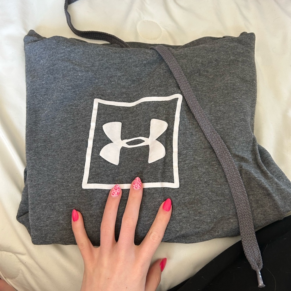 LG Gray Hooded Sweatshirt with Dark Gray Drawstrings